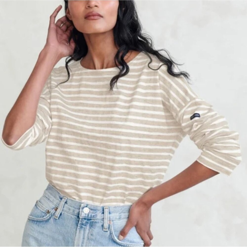 Euc - Saint James X Jenni Kayne Rue Drop Shoulder T-Shirt - Oatmeal - S